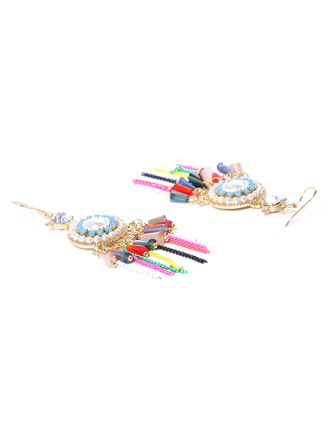 YouBella Multicoloured Circular Drop Earrings
